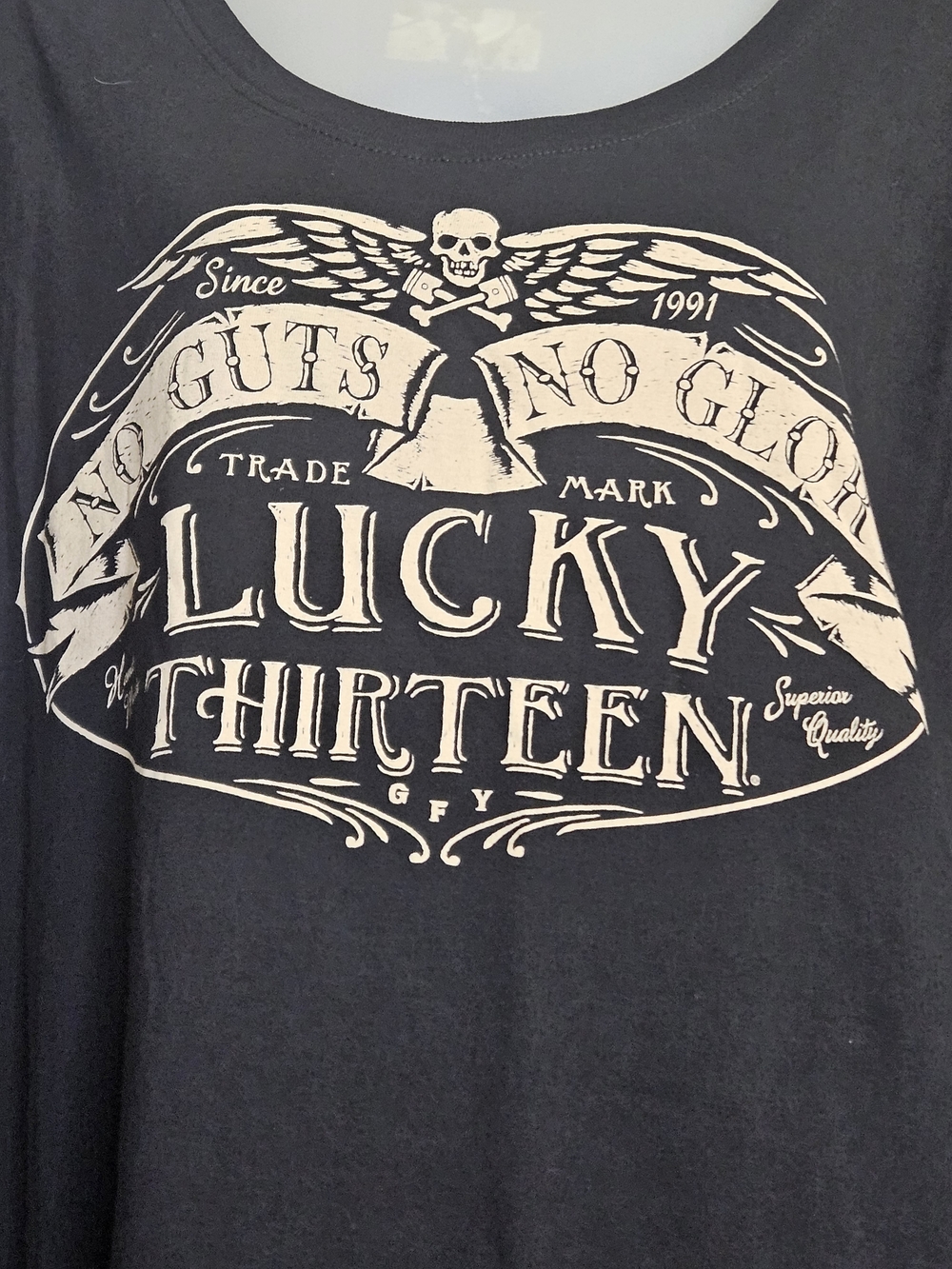 Womens Lucky 13 No Guts, No Glory Scoop Tee - Picture 2 of 3